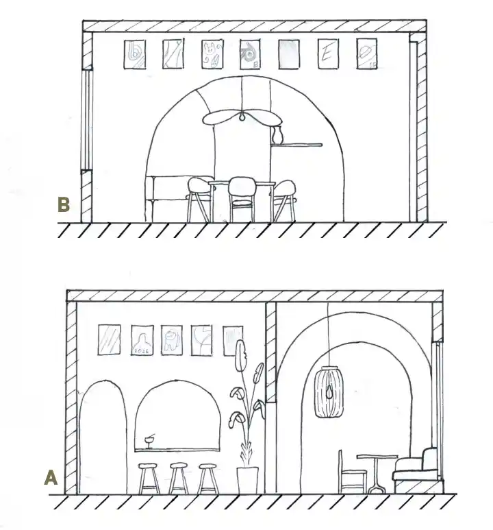 CAD Cafeteria — section drawing